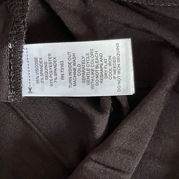 Cable & Gauge Mesh Yoke and Three-Quarter Sleeve Top Black Size M - Picture 6 of 7